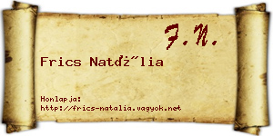 Frics Natália névjegykártya
